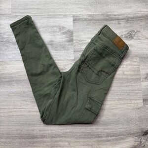 American Eagle Outfitters Cargo Pants Olive Green Super Stretch Women's Size 0